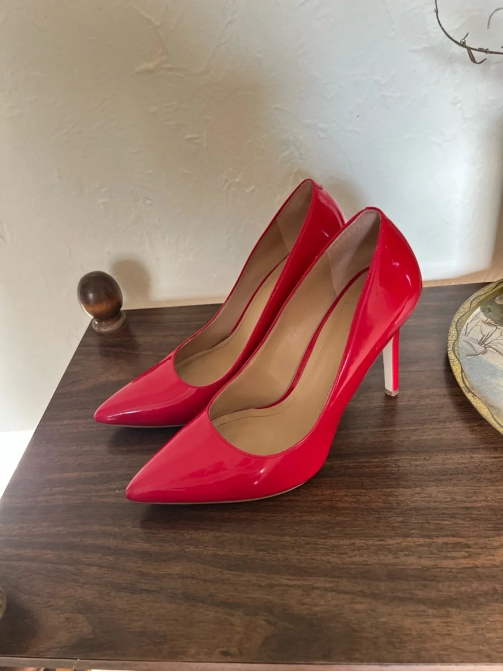 BCBGeneration Red Patent Pointed-Toe High Heel Pumps